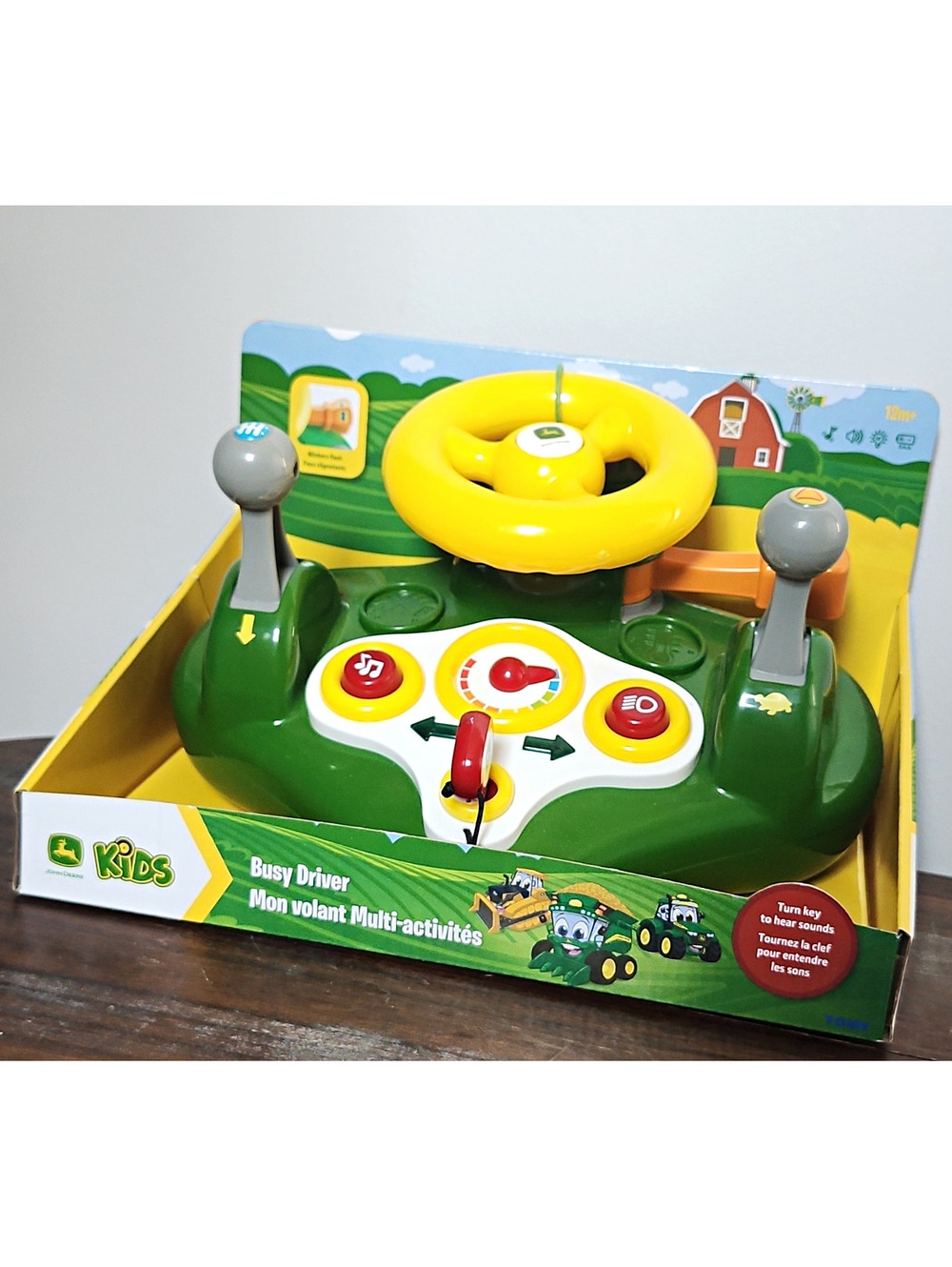 New In Box John Deere Kids Busy Driver Steering Wheel Multi-Activities Toy